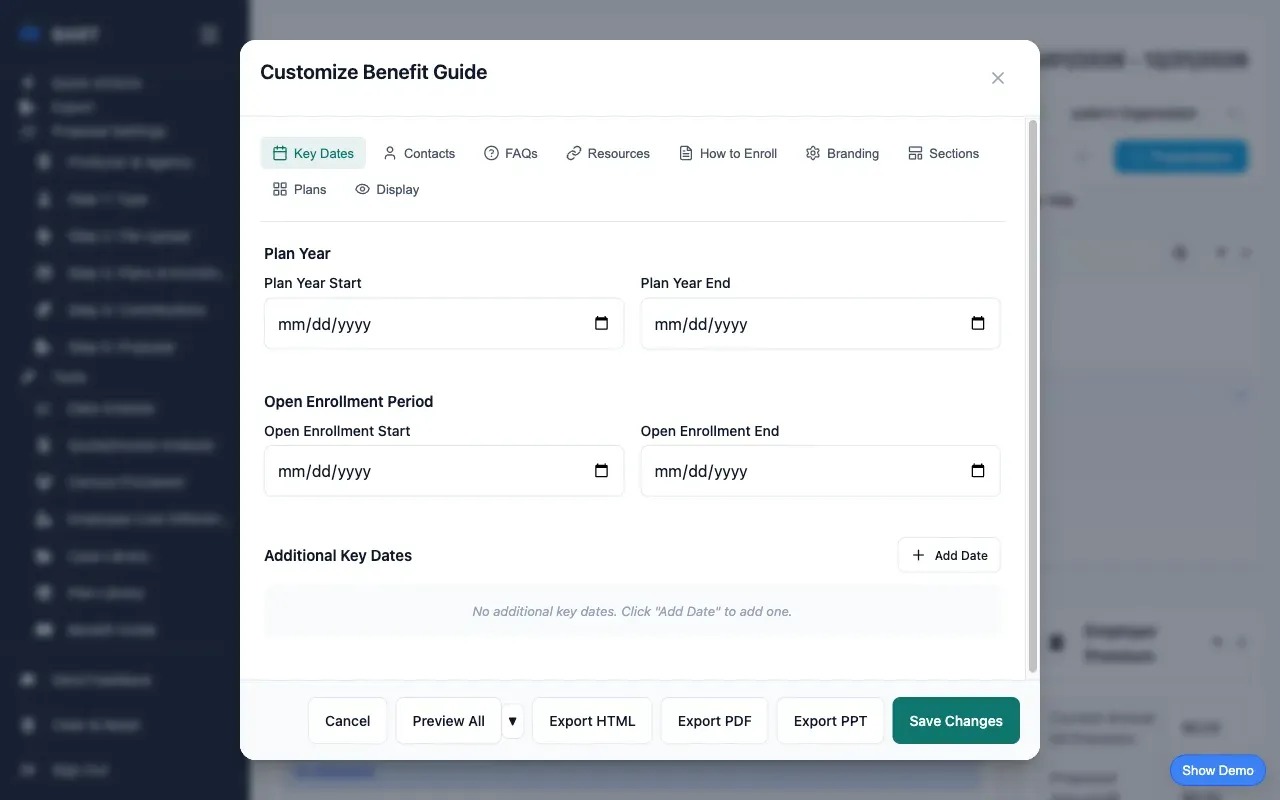 Benefit guide template
