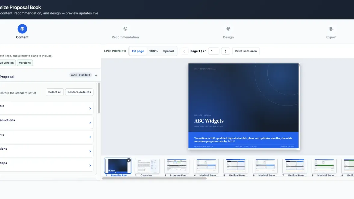 Planlined Proposal Book builder