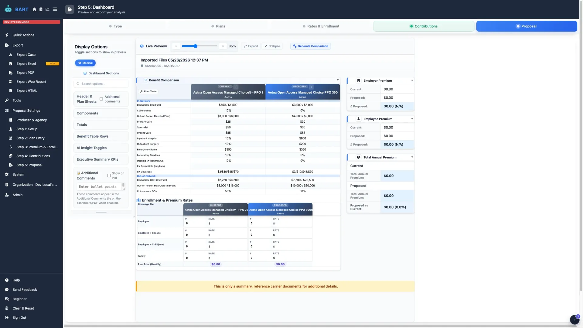 Planlined presentation mode for client meetings
